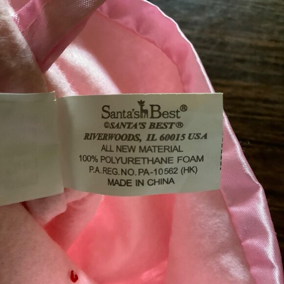 Christmas Eve by Santa's Best Princess Christmas Stocking Pink Embroidery 19” - Picture 6 of 8